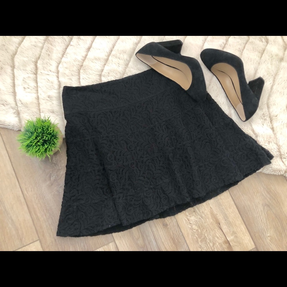 Express Black Lace Circle Skirt Size 10